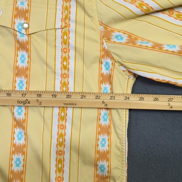 Schaefer Outfitters Snap Shirt Men's XL Yellow Rangetek Western Guide Southwest - Picture 5 of 11